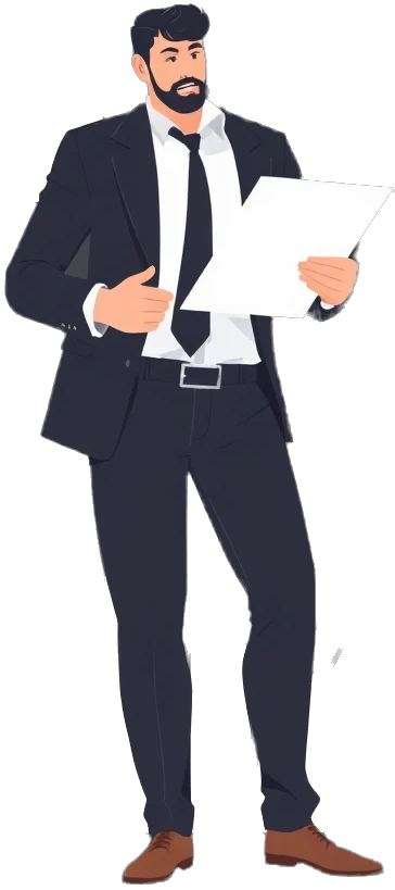 Asesor financiero con computador portátil y documentos